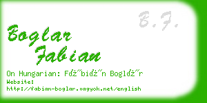 boglar fabian business card